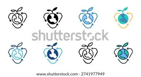 Environmental Restoration icons set multiple style collection. Editable stroke 
