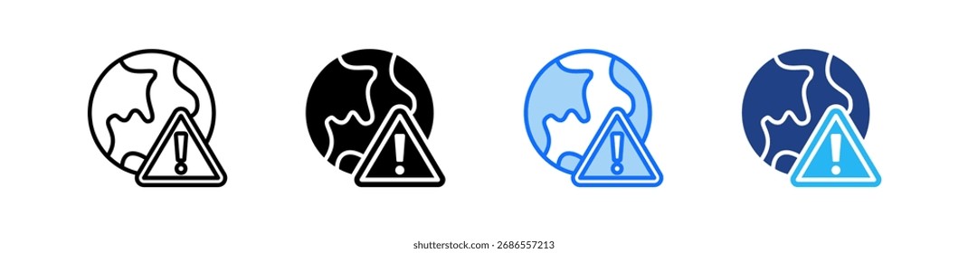 Environmental Risk Icon Set Multiple Style Collection