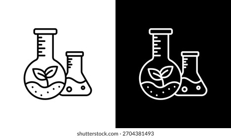 Diseño de conjunto de iconos blancos de Ciencia ambiental
