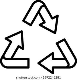 Environmental Sign Vector for Eco Awareness. Green warning symbol, sustainability signage, conservation message illustration. Outline icon