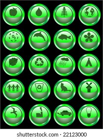 Environmental signs symbols web buttons