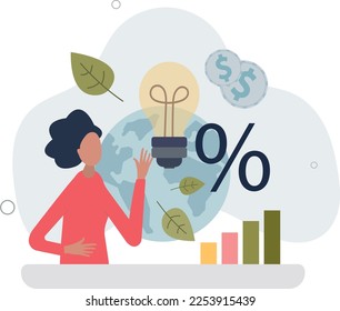 environmental social governance finance investing.Business eco principles with sustainable, green and nature friendly impact from money investments .flat vector illustration.