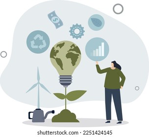 environmental social governance finance investing.Corporate policies and standards with sustainable, green and nature friendly business strategies.flat vector illustration.