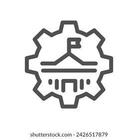 Environmental social governance related icon outline and linear vector.