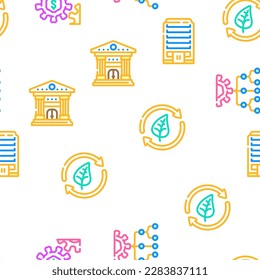environmental social governance vector seamless pattern thin line illustration