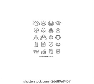 Environmental soical icons collection vector File