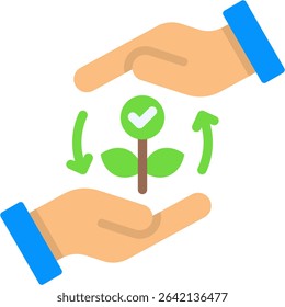 Environmental Stewardship Icon Flat Vector Illustration