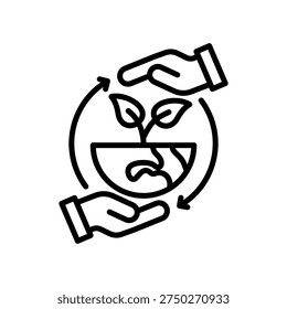 Environmental Stewardship Icon Line Vector Illustration