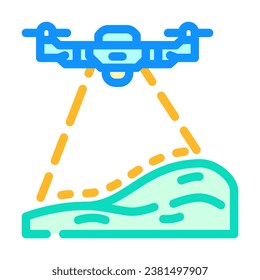 environmental survey drone color icon vector. environmental survey drone sign. isolated symbol illustration