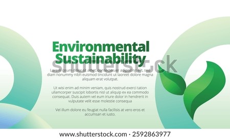 Environmental Sustainability concept. presentation templates corporate business annual report layout. abstract green leafs with line gradient clean look vector template 