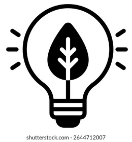 Environmental sustainability and energy efficiency symbol, suitable for eco-friendly tech, green energy, and innovation promotions.