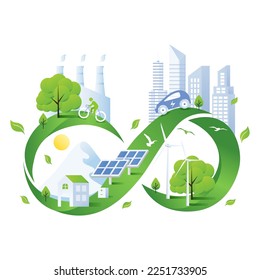 Environmental Sustainability Green Concept Illustration 