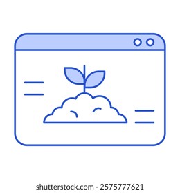 Environmental Sustainability Icon Representing Eco-Friendly Practices and Green Growth