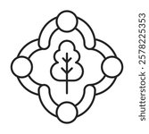 Environmental Team Icon Representing Group Efforts in Sustainability and Nature Conservation