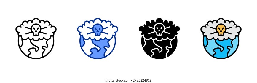 Environmental Toxicology icon set multiple style collection