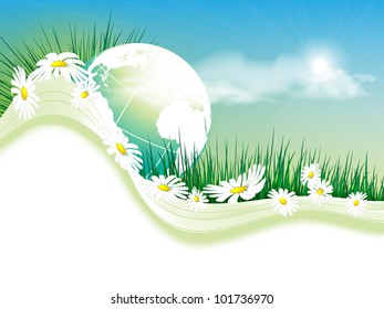 environmental vector concept background with globe. Eps10