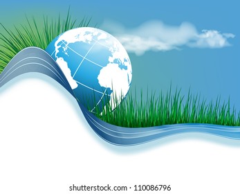 environmental vector concept background with globe. Eps10