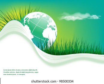 environmental vector concept background with globe. Eps10