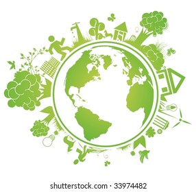 environmental vector concept with earth globe