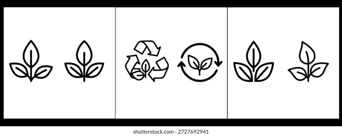 Iconos de vectores ambientales para conceptos ecológicos y vida sostenible