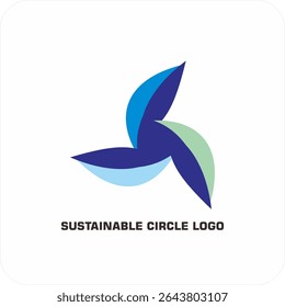Environmental vector logo Sustainable circle: Symbol of Harmony of Nature and Humans