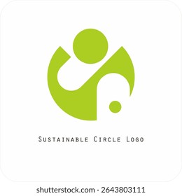 Environmental vector logo Sustainable circle: Symbol of Harmony of Nature and Humans