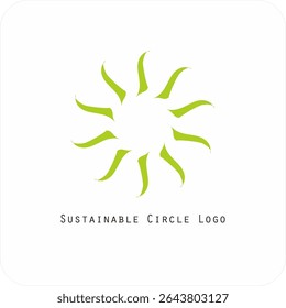 Environmental vector logo Sustainable circle: Symbol of Harmony of Nature and Humans