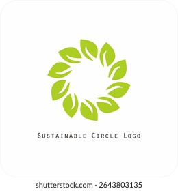 Environmental vector logo Sustainable circle: Symbol of Harmony of Nature and Humans