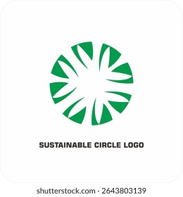 Logotipo del Vector ambiental Círculo sostenible: Símbolo de armonía entre la Naturaleza y los seres humanos