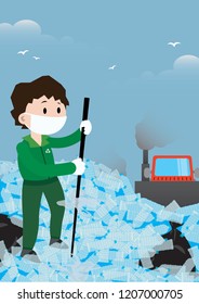 Environmental waste in a landfill poisoning poster design Vector illustration A Solution To Eliminate Device Garbage