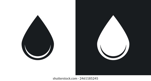 Environmental Water Drop Icon Set. Natural Droplet Vector Symbol.