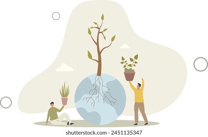 Environmental wellness and sustainable, green practices.flat vector illustration.