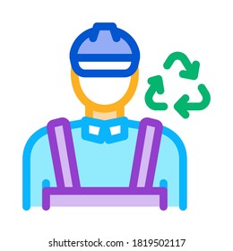 vector de icono de trabajador ambiental. signo de trabajador ambiental. ilustración de símbolo de color