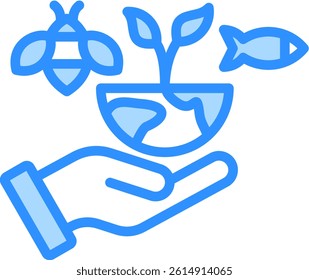Environmentalism Icon Blue Color Vector Illustration
