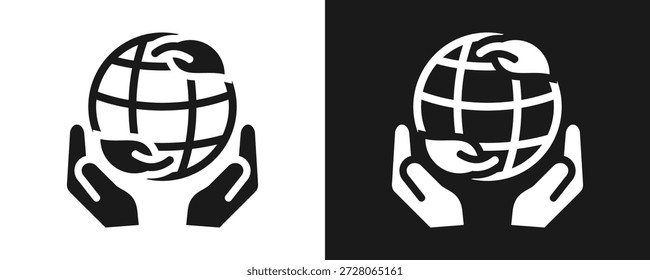 Conjunto De Iconos De Ambientalismo Glifo En Fondo Blanco Y Negro