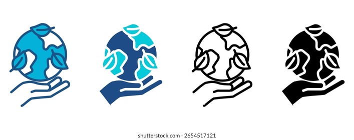 Environmentalism Icon Set With Multiple Styles. Vector Illustration