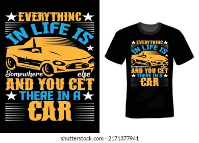 Environmentalists have a very conflicted relationship with their cars. Car T shirt design, vintage, typography