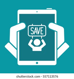 Environmentalists protest - Vector web icon