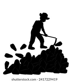 environmentally friendly coal, coal mine, silhouette, black and white