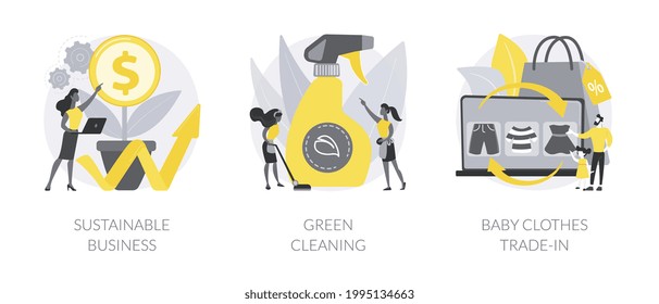 Environmentally friendly business abstract concept vector illustrations.