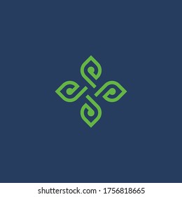 Environmentally friendly circle and square logo design, vector design template for Natural Organic Icons for health and beauty