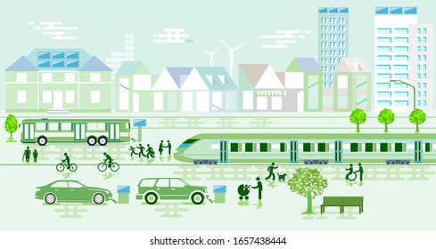 Environmentally friendly city with environmental protection