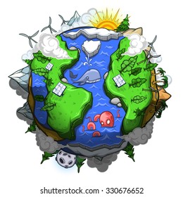 Environmentally friendly Earth planet. Isolated