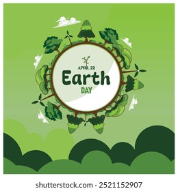 Environmentally friendly ecology. World Environment Day background. Earth Day concept. Flat vector illustration.