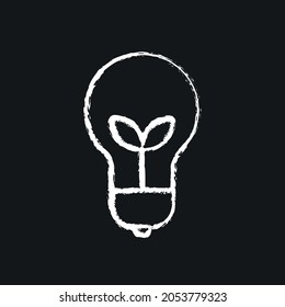 Environmentally friendly electricity chalk icon. Vector isolated black illustration