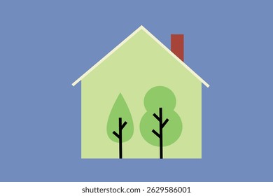 Environmentally friendly house. Ecology Vector Symbol Illustration.