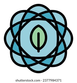 Environmentally friendly icon outline vector. Recycle clean. Energy cutlery color flat