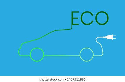 Environmentally friendly road transport. Vector illustration. Sketch for creativity.