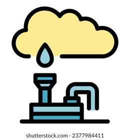 Environmentally friendly water icon outline vector. Recycle eco. Comb bottle color flat