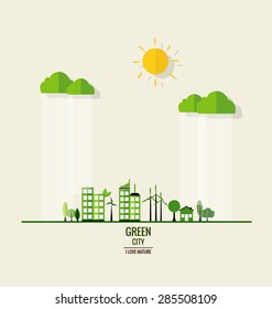 Environmentally friendly world. Ecology concept. Vector illustration.